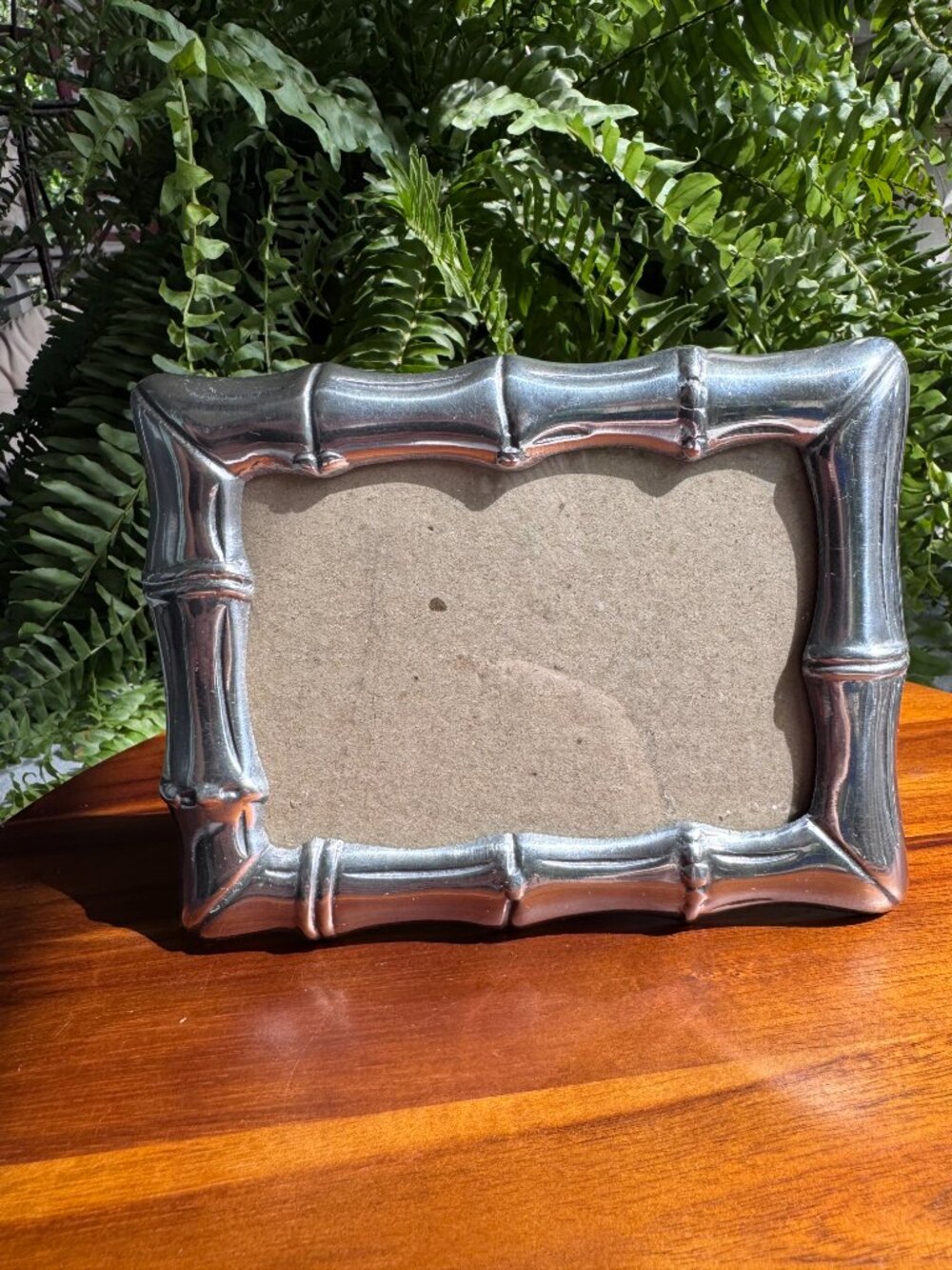 Vintage Silver Hollywood Regency Faux Bamboo Picture Frame 5x3, Chinoiserie Chic - Picture 3 of 7